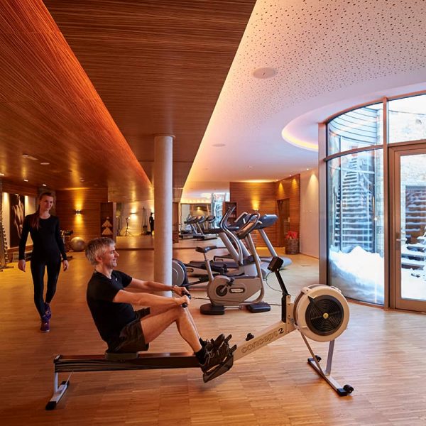 The gym at Auriga hotel in Lech