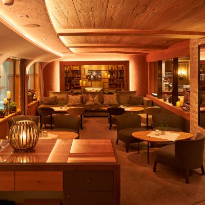 Cozy lobby of the Hotel Auriga in Lech am Arlberg